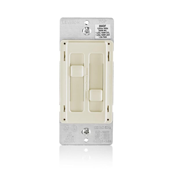 Gorgeousglow Decora Sureslide Fan & LED Dimmer Slide Switch, Light Almond GO3325533 - main